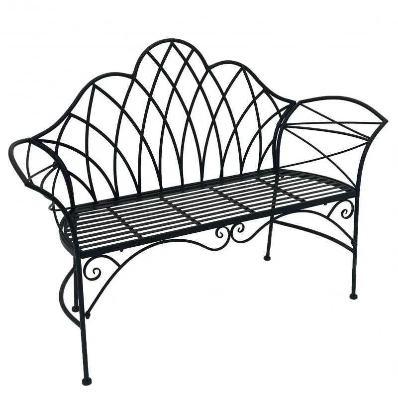 Garden Bench Black 134cm