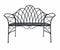Garden Metal Bench 105cm Wrought Iron 2 Seater Antique Rust Patina
