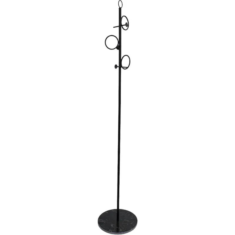 Marble Base Metal Coat Stand, 170cm Tall, Black Finish, 9kg Weight Total