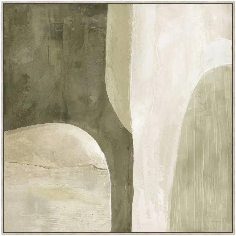 Green Abstract Framed Artwork 80cm