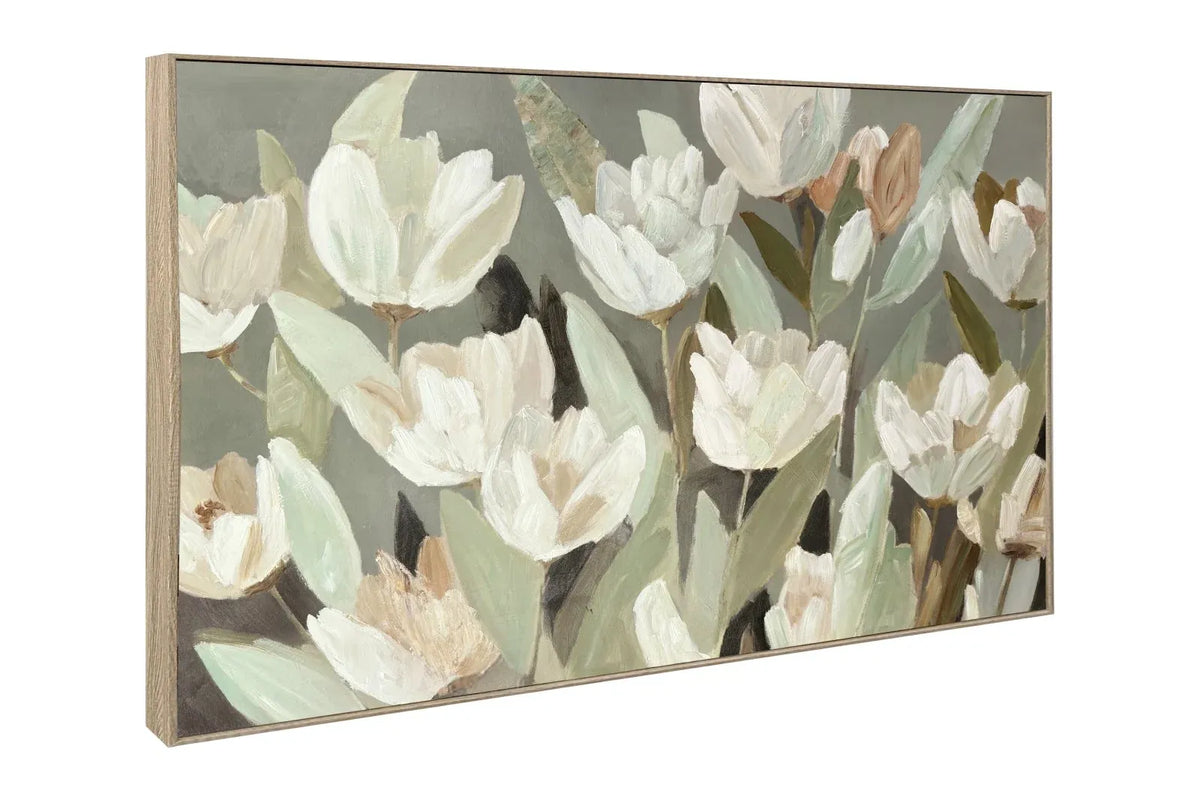 Palermo Floral Canvas Wall Art 80x120cm Portrait Multicolour Botanical Artwork
