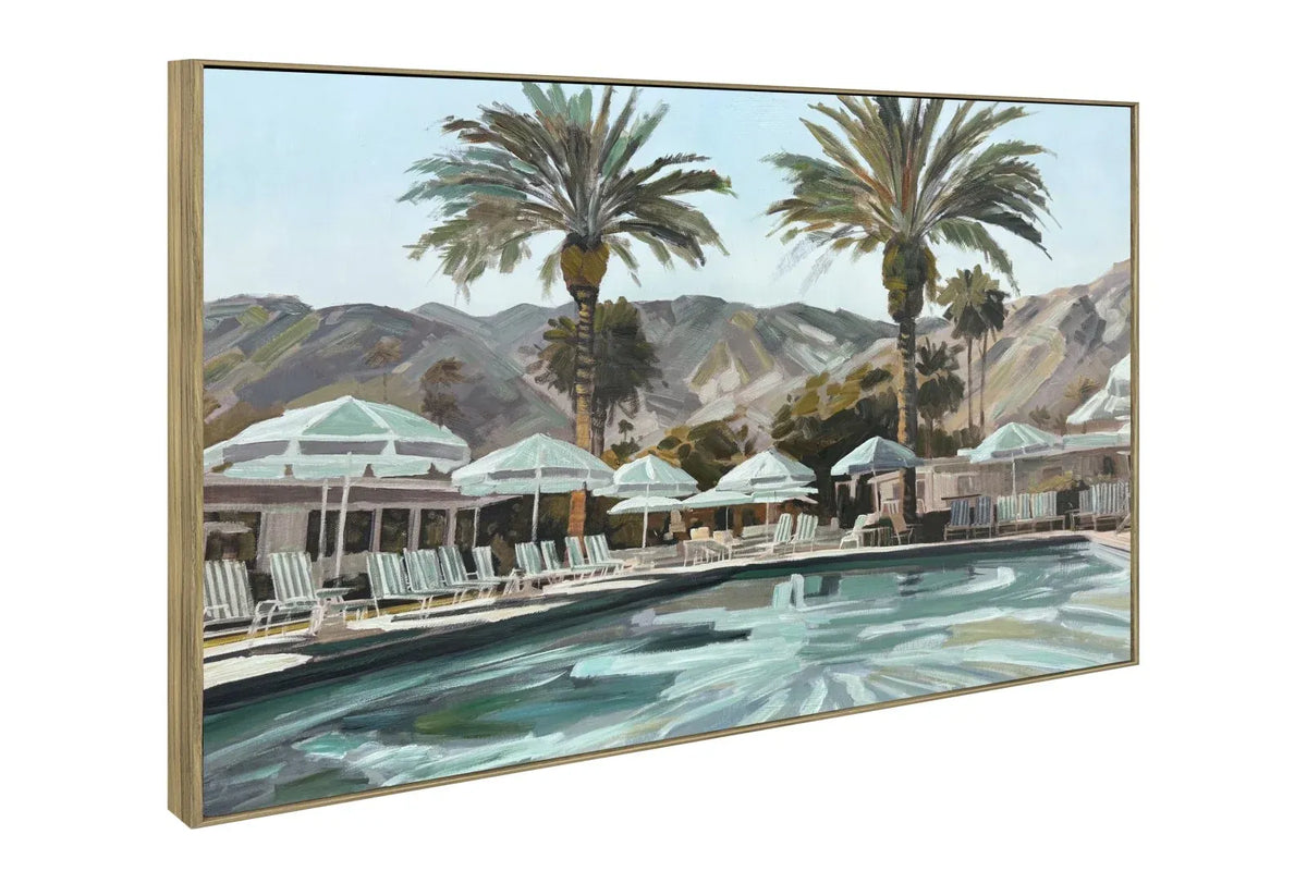 Rhode by the Pool Canvas Wall Art 80x120cm Portrait Multicolour Coastal Artwork