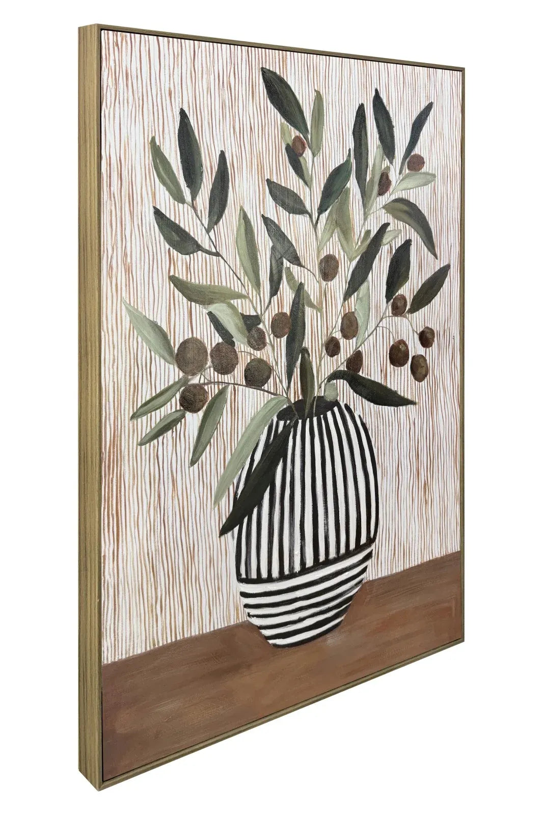 Olives in the Vase Tonal Canvas Wall Art 80x120cm Portrait Multicolour Artwork
