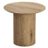 Elodie Side Table Oak 55cm MDF 3D Texture Round Living Room Unit Piece