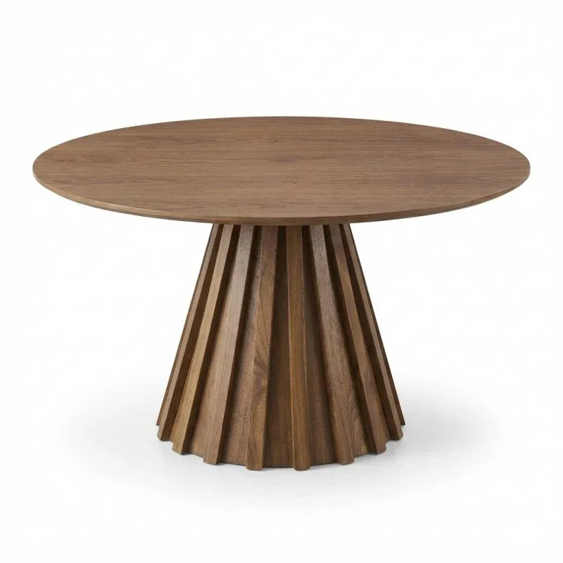 Lilibet Dining Table 120cm MDF Wood Veneer Walnut Round Living Room