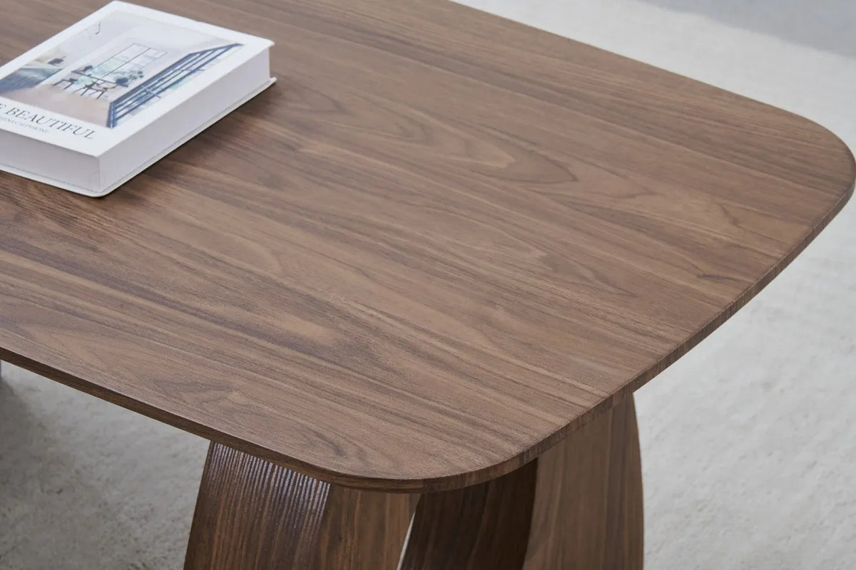 Cher Console Table Walnut Veneer 130cm Modern Wooden Hallway Entryway Hall Table