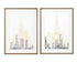 Bulk 2 Cityscape 2toned Framed Wallart 50x70cm 2 Asst