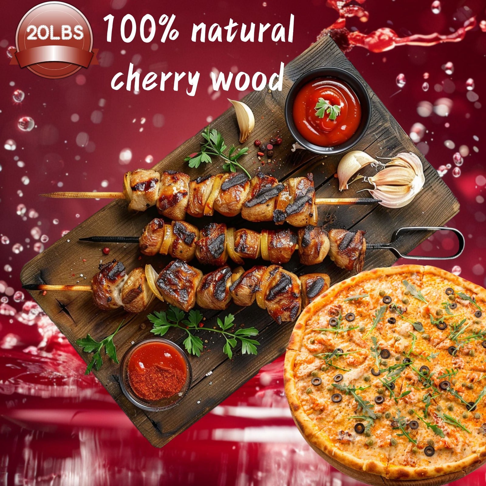 100% Natural Cherry Wood BBQ Smoker Pellets (9kg / 20lbs)