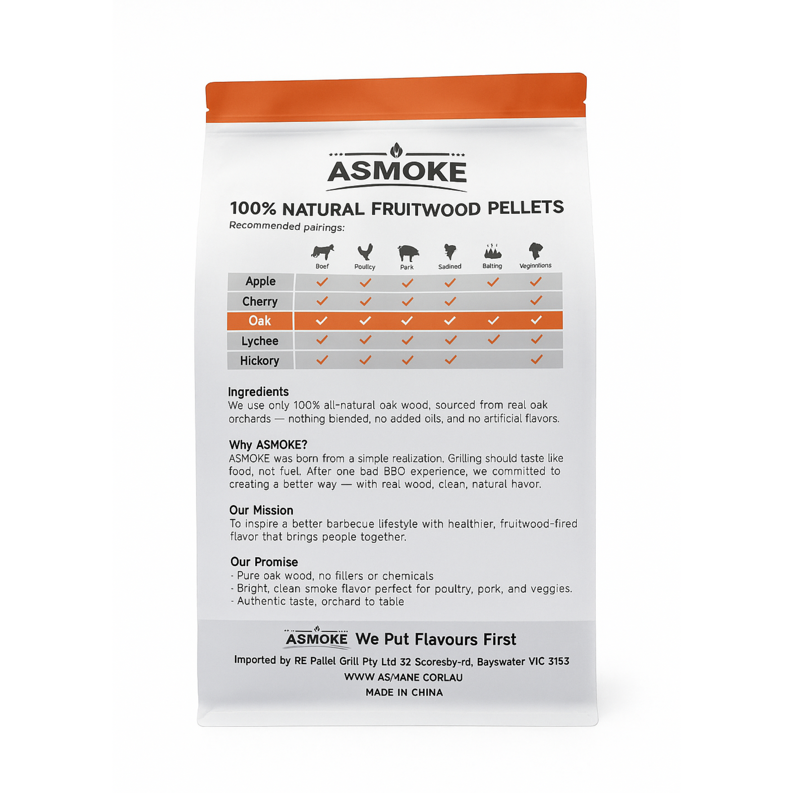 100% Natural Premium Oak Wood BBQ Pellets for Smoker & Grill (9kg / 20lbs)