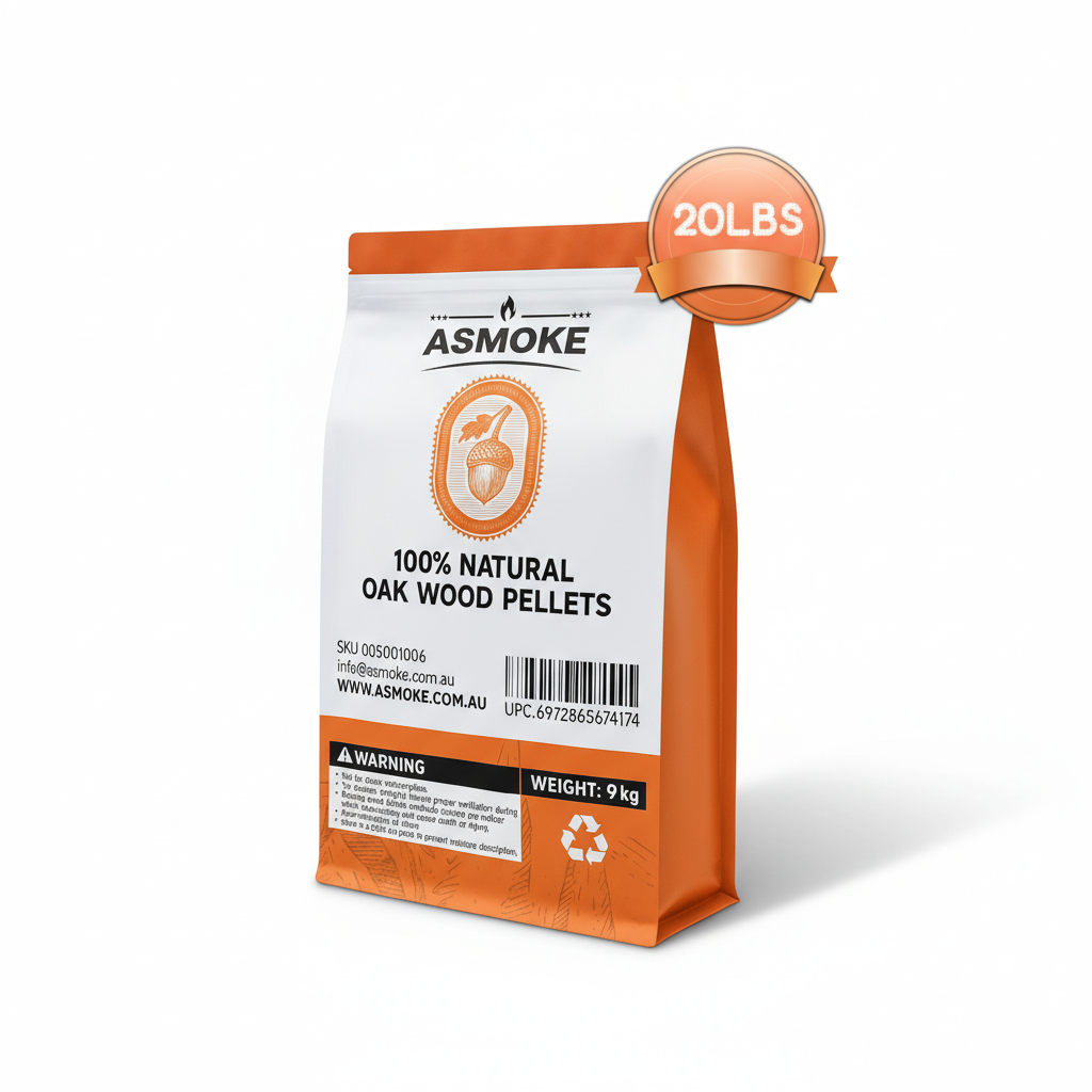 100% Natural Premium Oak Wood BBQ Pellets for Smoker & Grill (9kg / 20lbs)