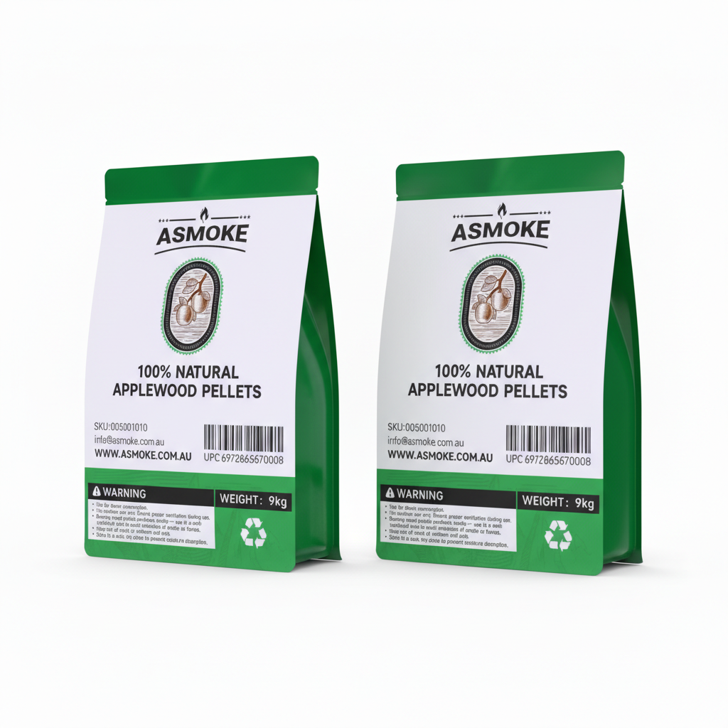 ASMOKE 20lbs x2 Premium Apple Wood Pellets for Smoker & Grill – Natural Sweet Fruit Flavour BBQ Fuel for Chicken, Pork & Pizza Ovens