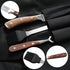 ASMOKE BBQ Carving Knife, Fork & Brush Set, German Steel, Walnut Handles, Gift