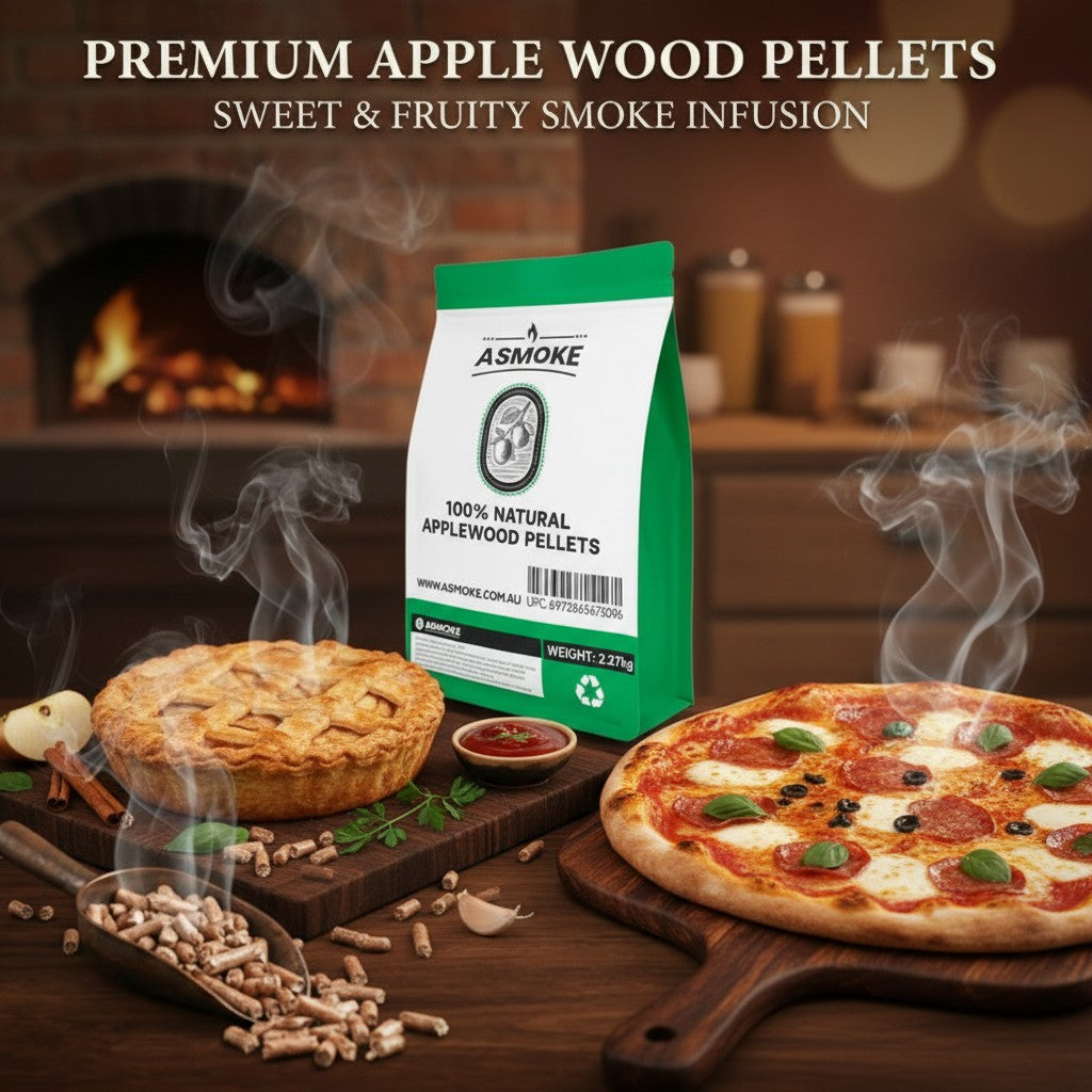 19kg (40lbs) Premium Apple Wood BBQ Smoker Pellets Bulk Bundle (8 x 2.27kg Bags)