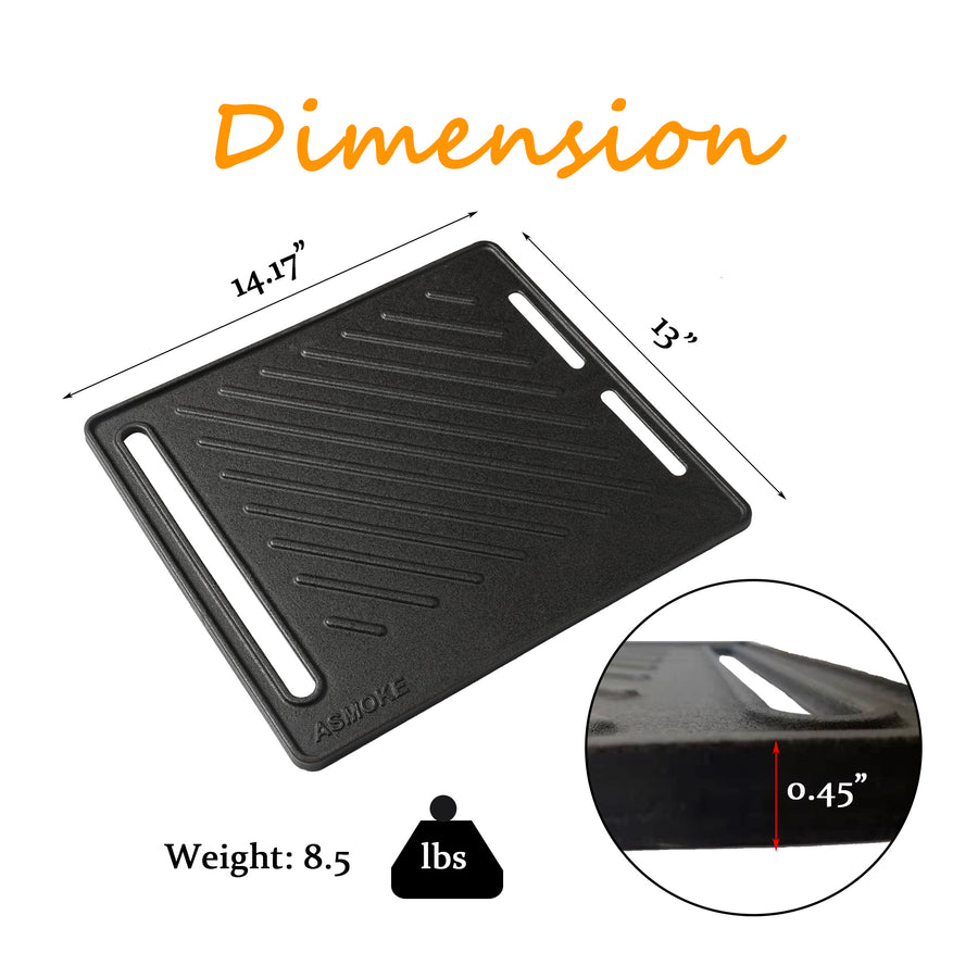 Pre-Seasoned Matte Enamel Cast Iron Reversible Grill/Griddle