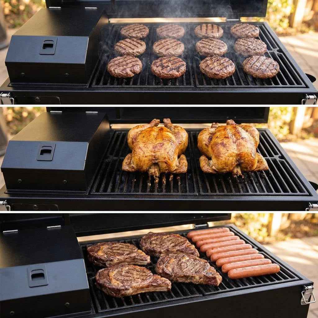 AS350 Portable Smart Wood Pellet Grill (Cyder Black) + 2 x 20LB Assorted Flavors Wood Pellets Bundle (Oak/Cherry/Apple)