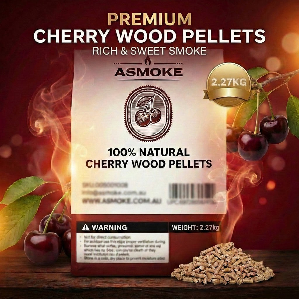100% Natural Cherry Wood BBQ Pellets (2.27kg) - Premium Fruit Hardwood for Smoker Grills & Cold Smoking