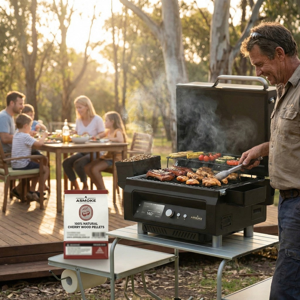 100% Natural Cherry Wood BBQ Pellets (2.27kg) - Premium Fruit Hardwood for Smoker Grills & Cold Smoking