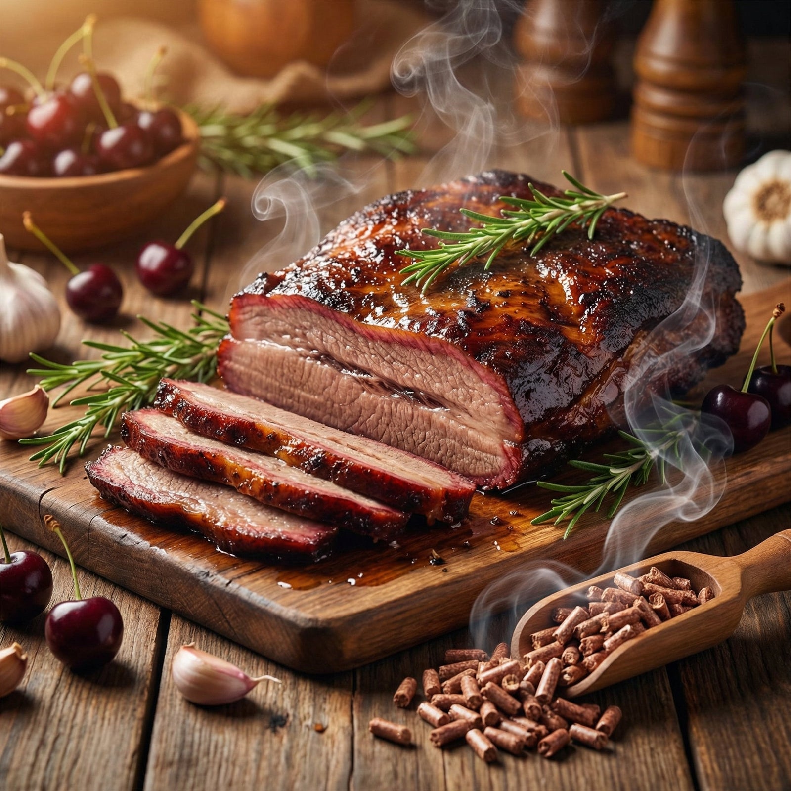 19kg (40lbs) Premium Cherry Wood BBQ Smoker Pellets Bulk Bundle (8 x 2.27kg Bags)