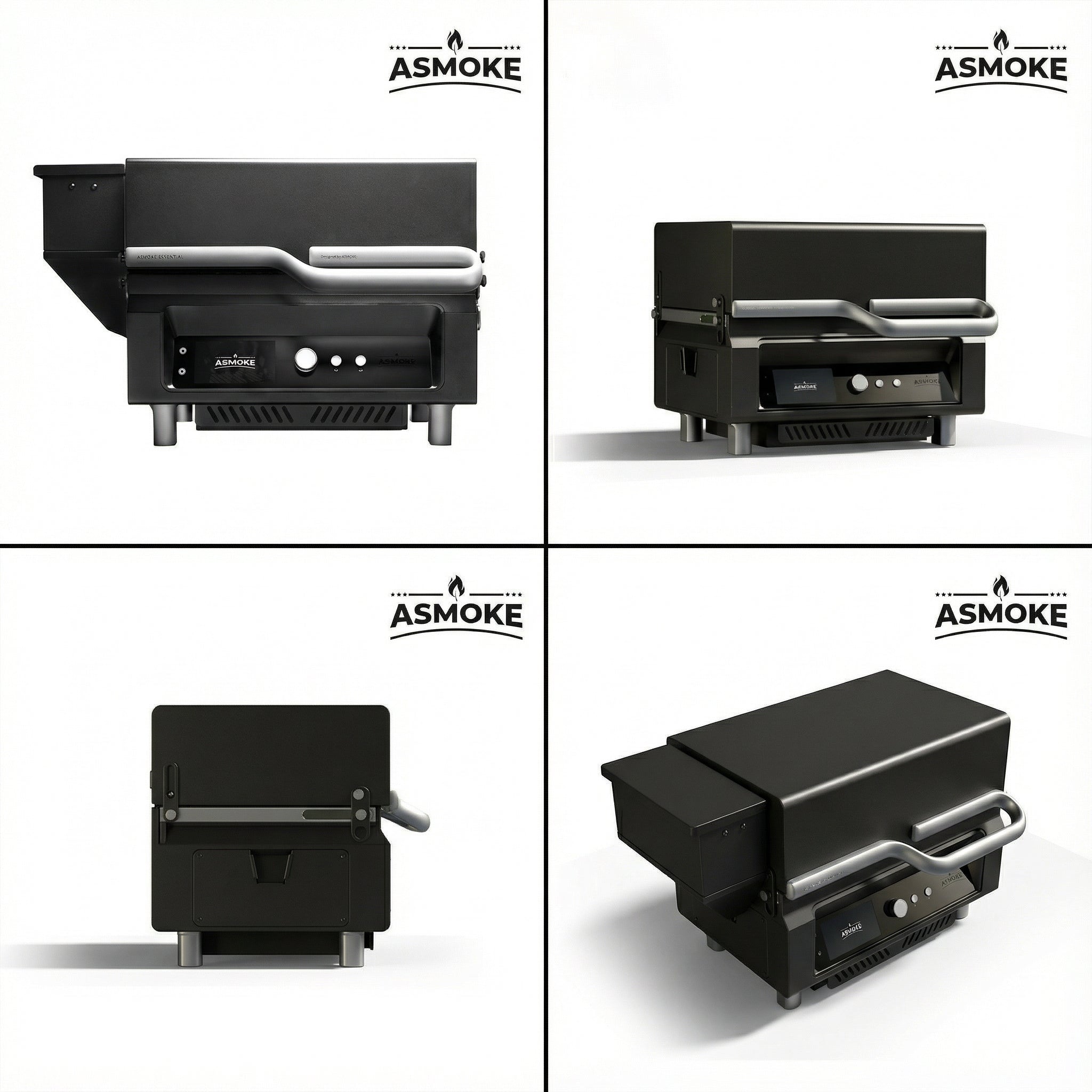 Essential Portable Wireless Pellet Smoker - Battery Powered 8-in-1 Mini BBQ Grill with Smart Temp Control & Meat Probe for Camping & RV