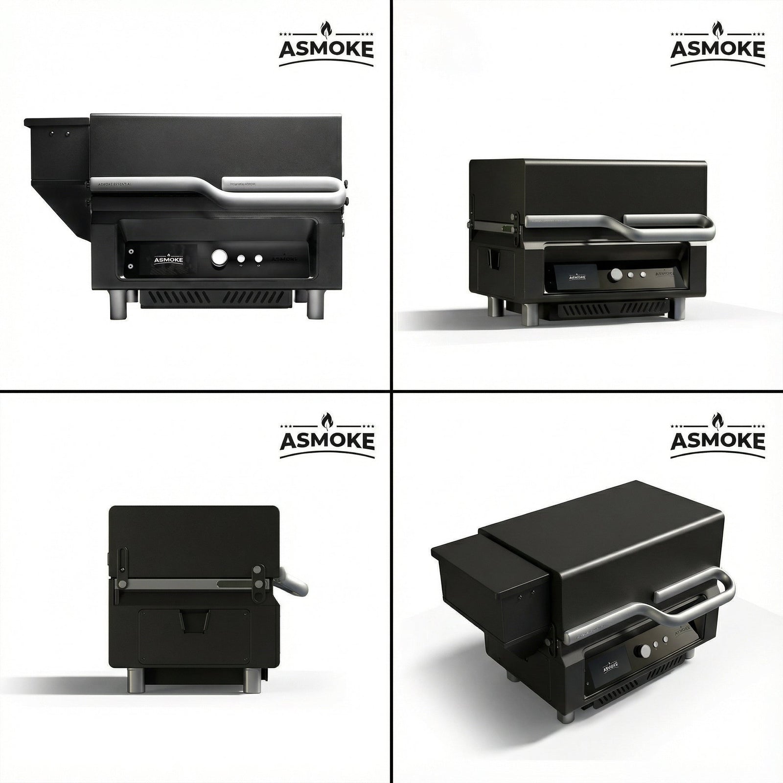 Essential Portable Wireless Pellet Smoker - Battery Powered 8-in-1 Mini BBQ Grill with Smart Temp Control & Meat Probe for Camping & RV