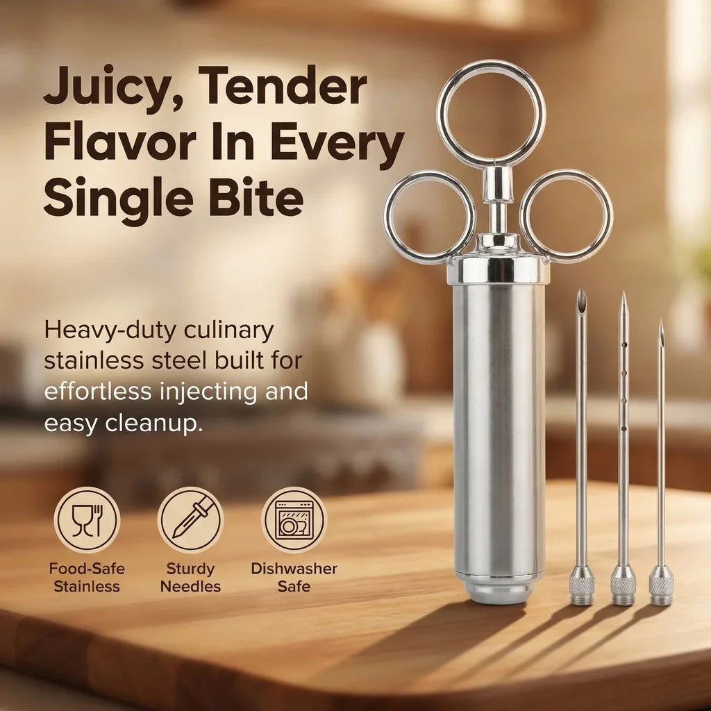 Stainless Steel Meat Injector Syringe Kit