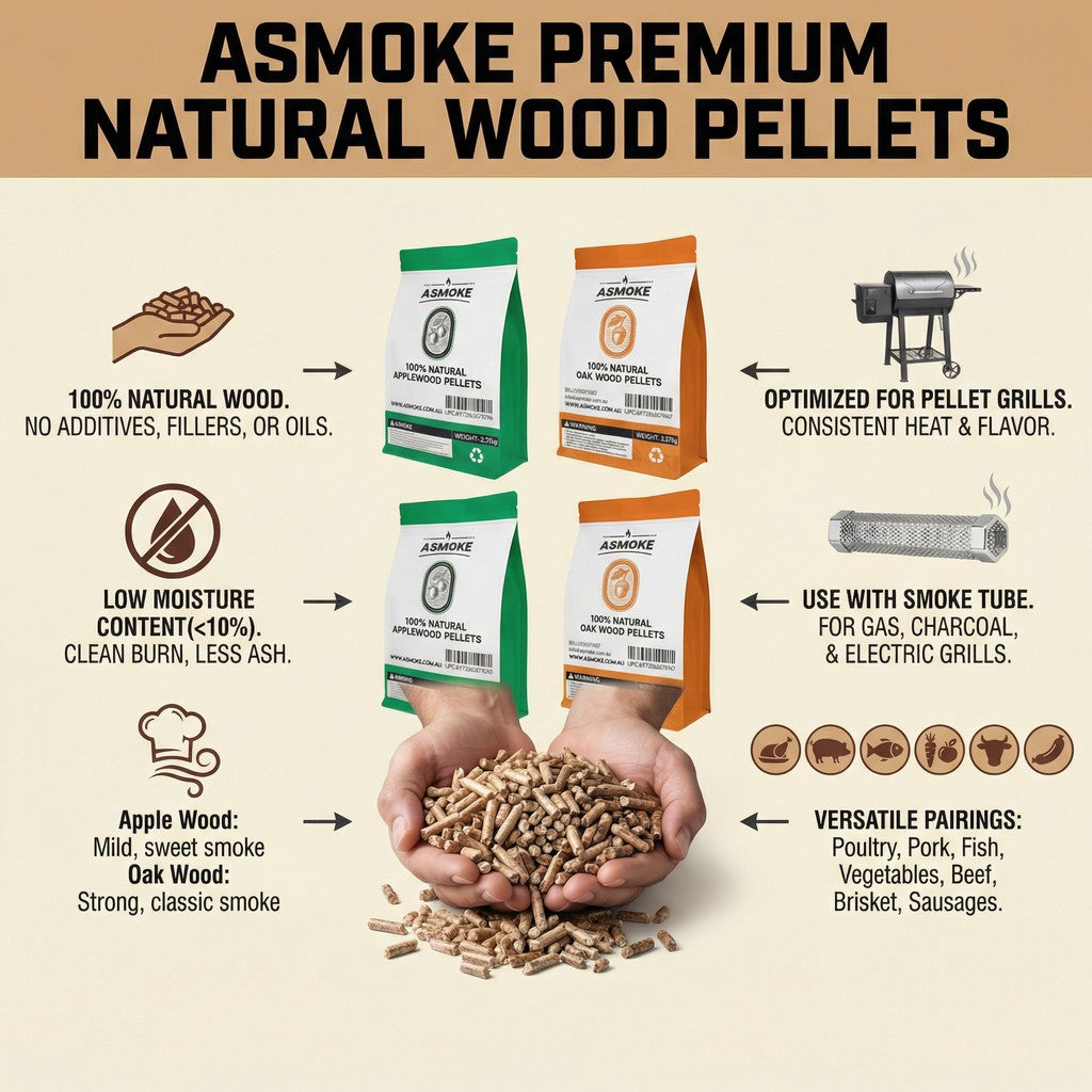 4-Piece Premium Wood Pellet Variety Pack - Oak & Apple (2x Oak, 2x Apple)