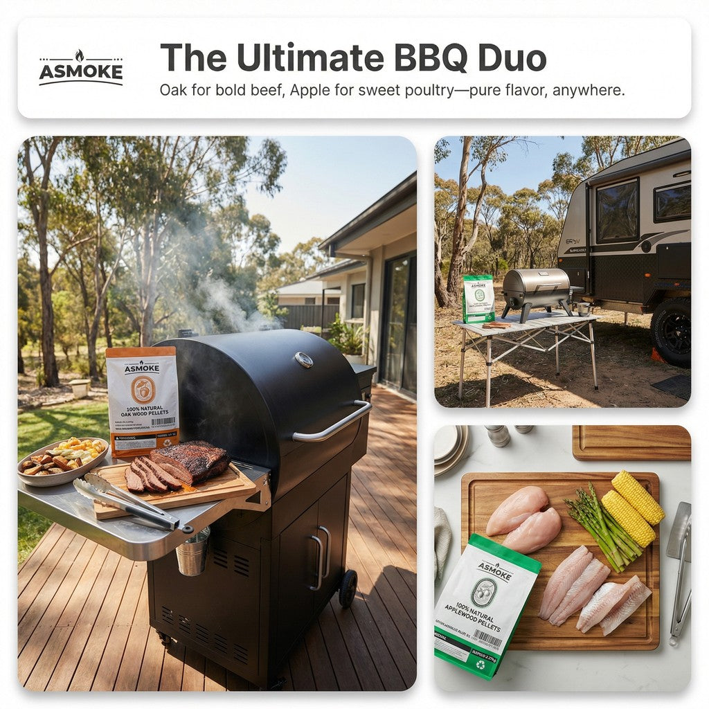 4-Piece Premium Wood Pellet Variety Pack - Oak & Apple (2x Oak, 2x Apple)