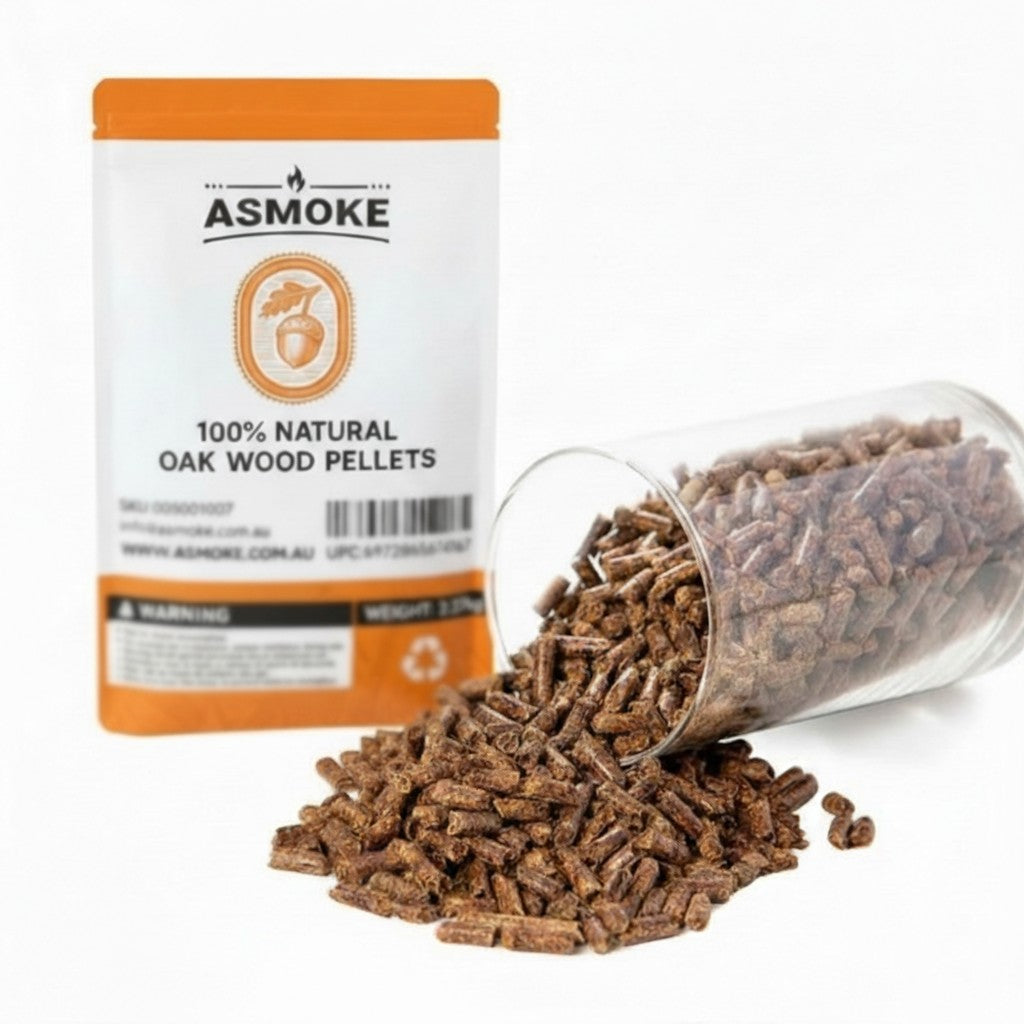 100% Natural Oak Wood BBQ Pellets (2.27kg) - High Heat Hardwood for Brisket & Pizza Ovens