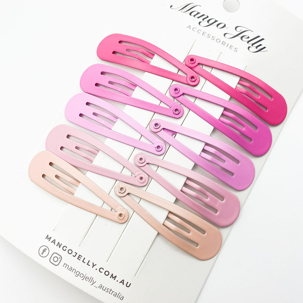 Everyday Snap Hair Clips (5cm) - Just Pink - Twin Pack