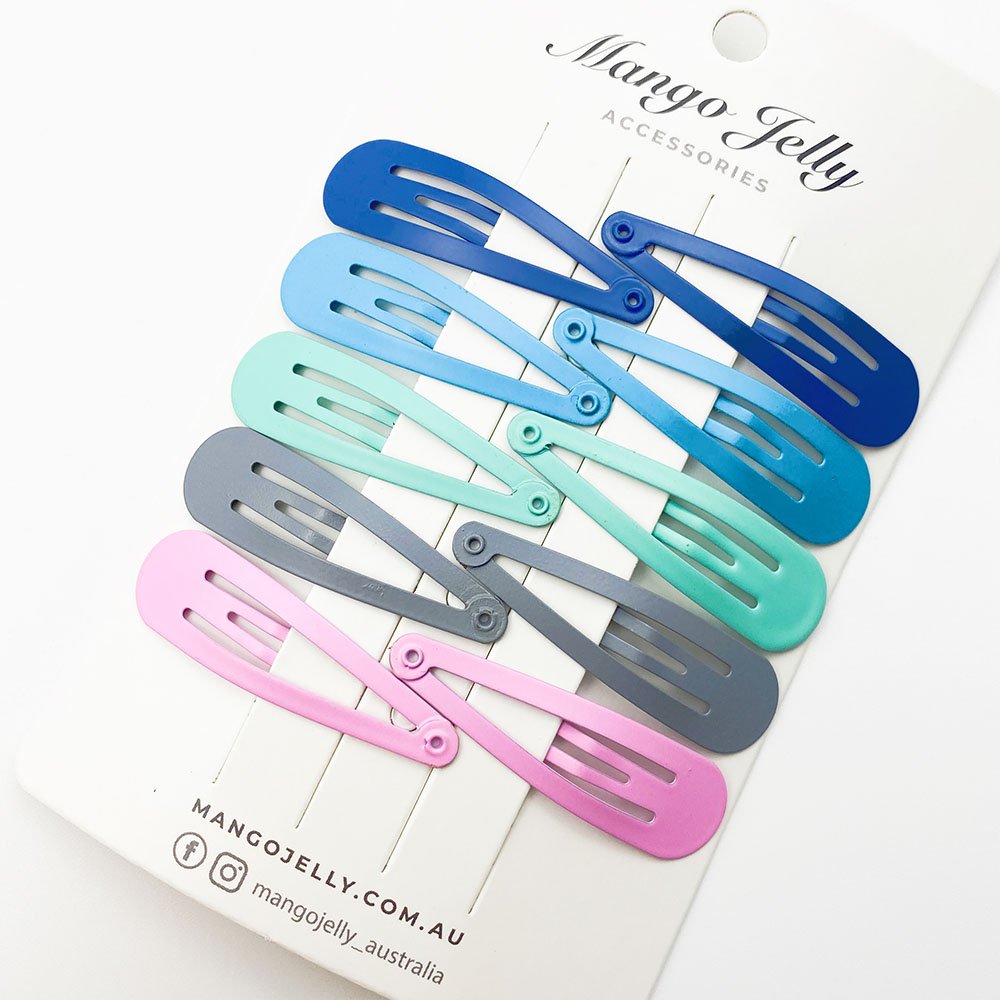 Everyday Snap Hair Clips (5cm) - Turquoise - Twin Pack