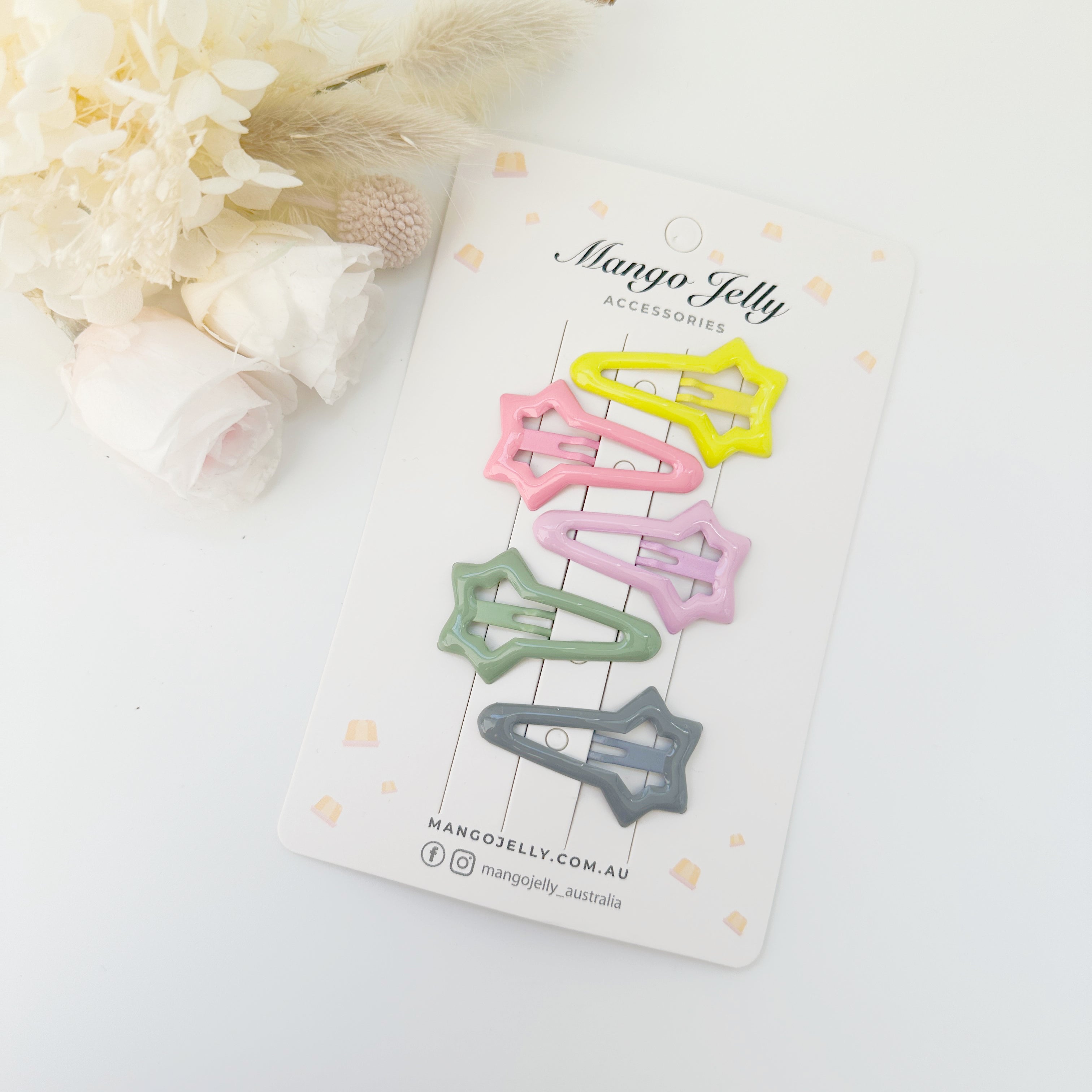 Butter Cream Hair Clips Collection - Candy Shooting Stars - One Pack