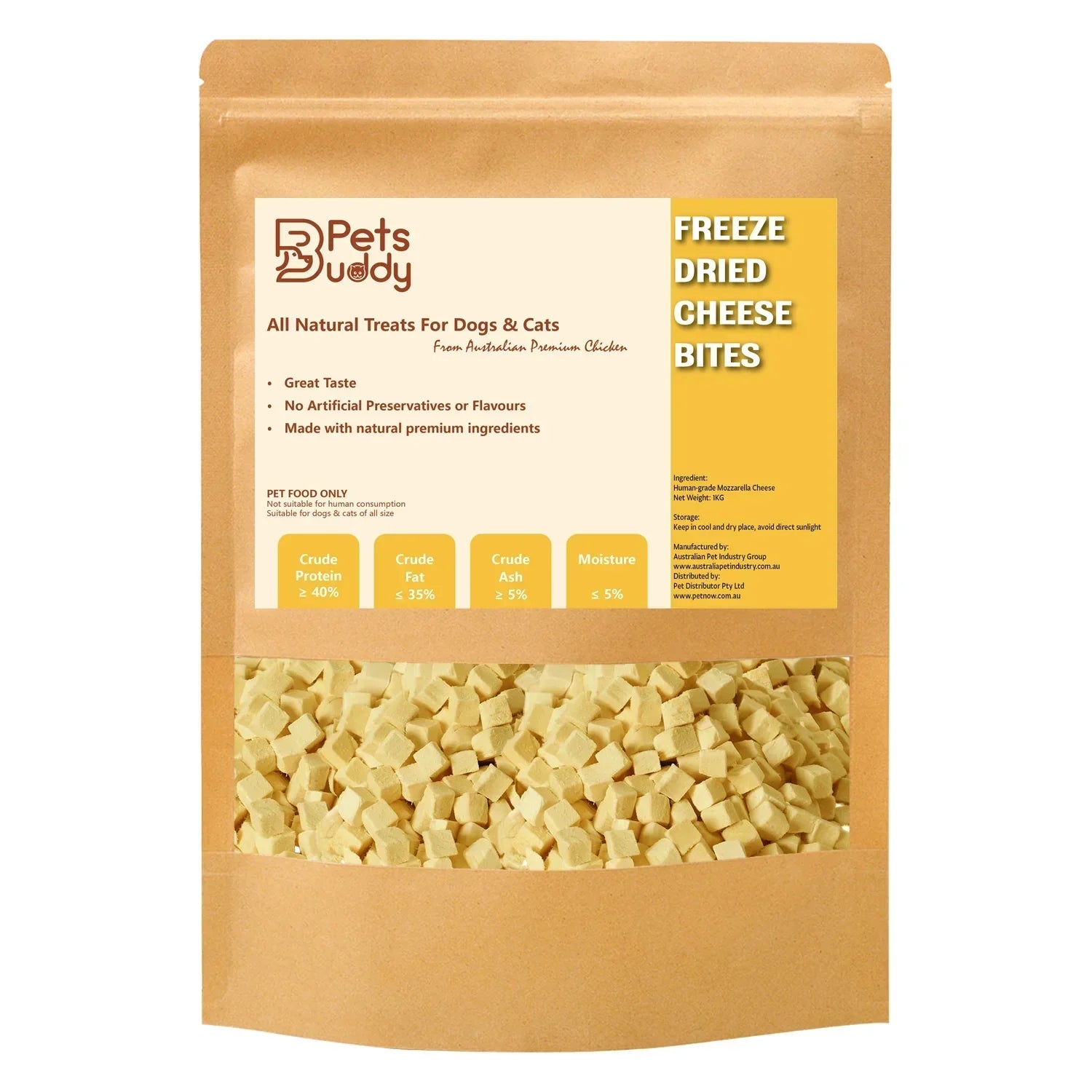 Freeze Dried Treat Mozzarella Cheese 1kg
