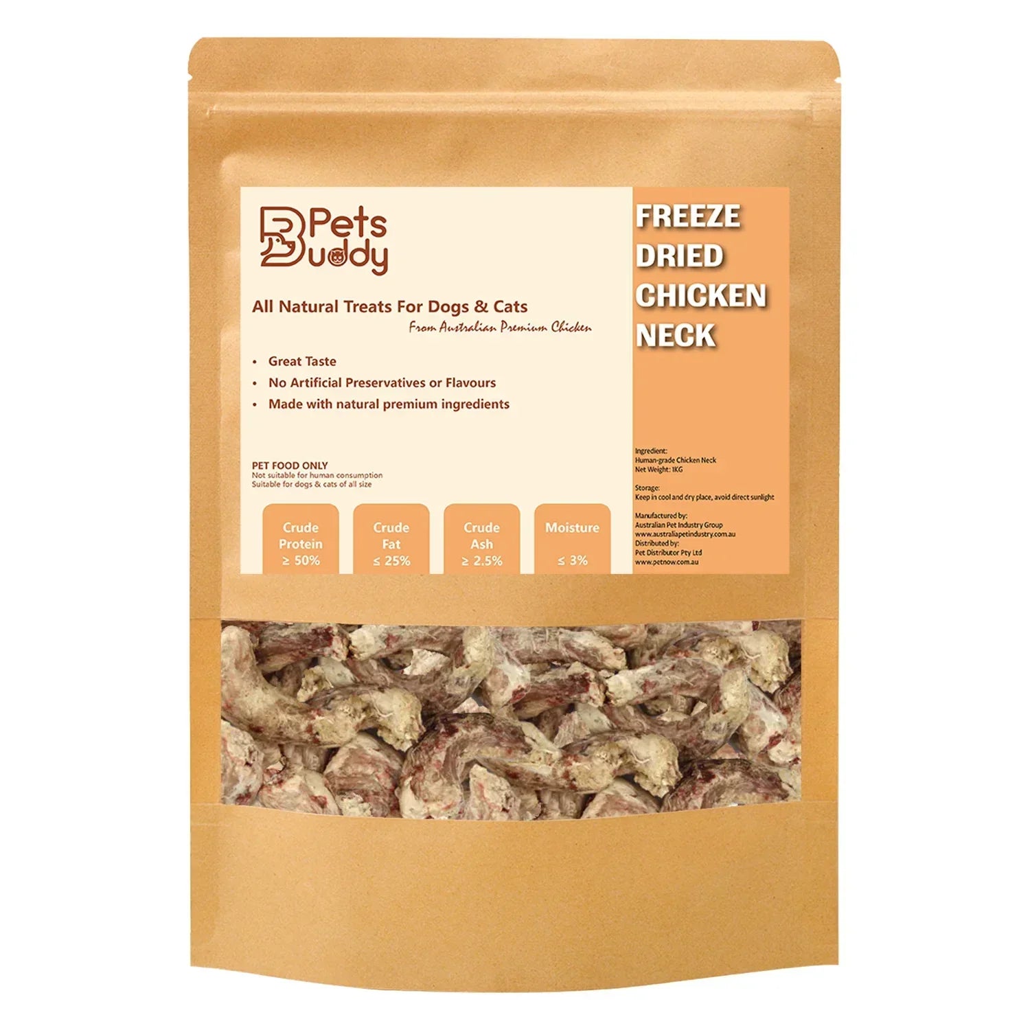Freeze Dried Treat Chicken Neck 1kg