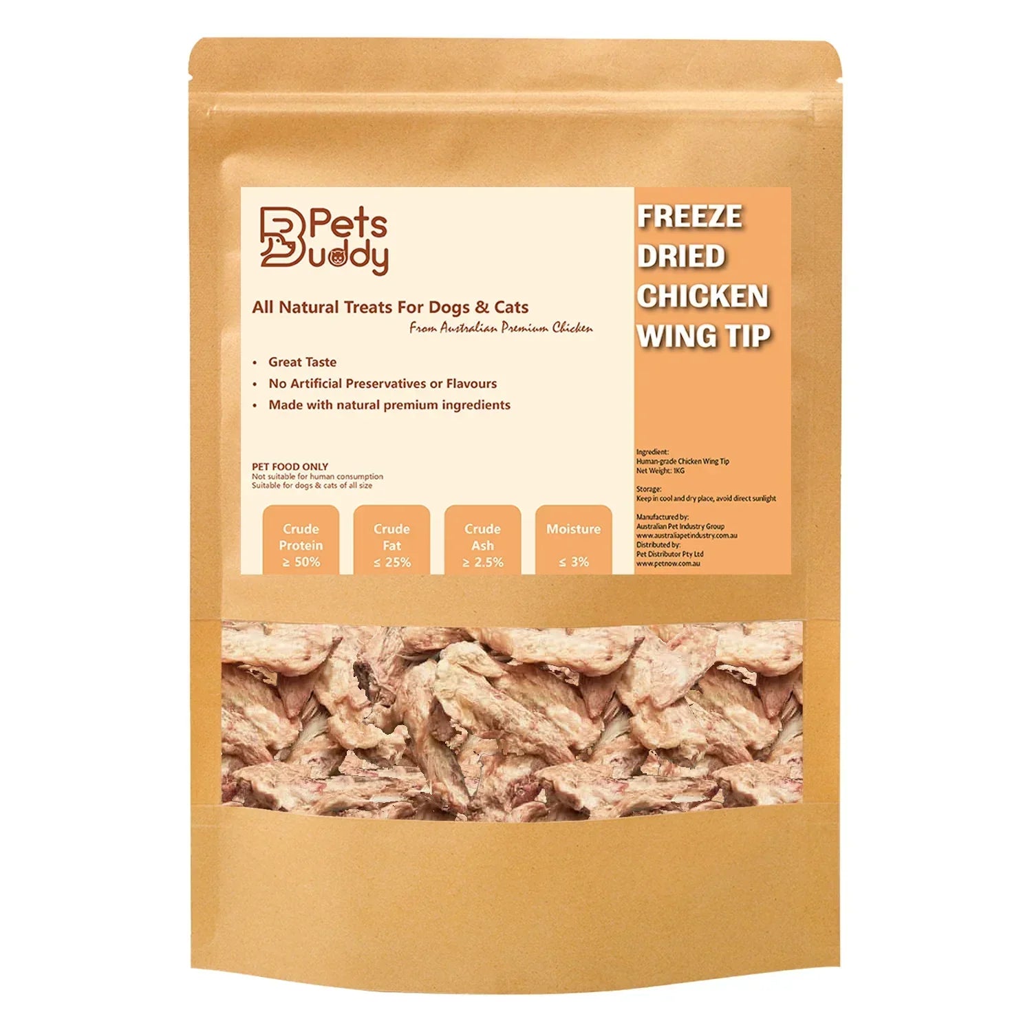 Freeze Dried Treat Chicken Wing Tip 1kg