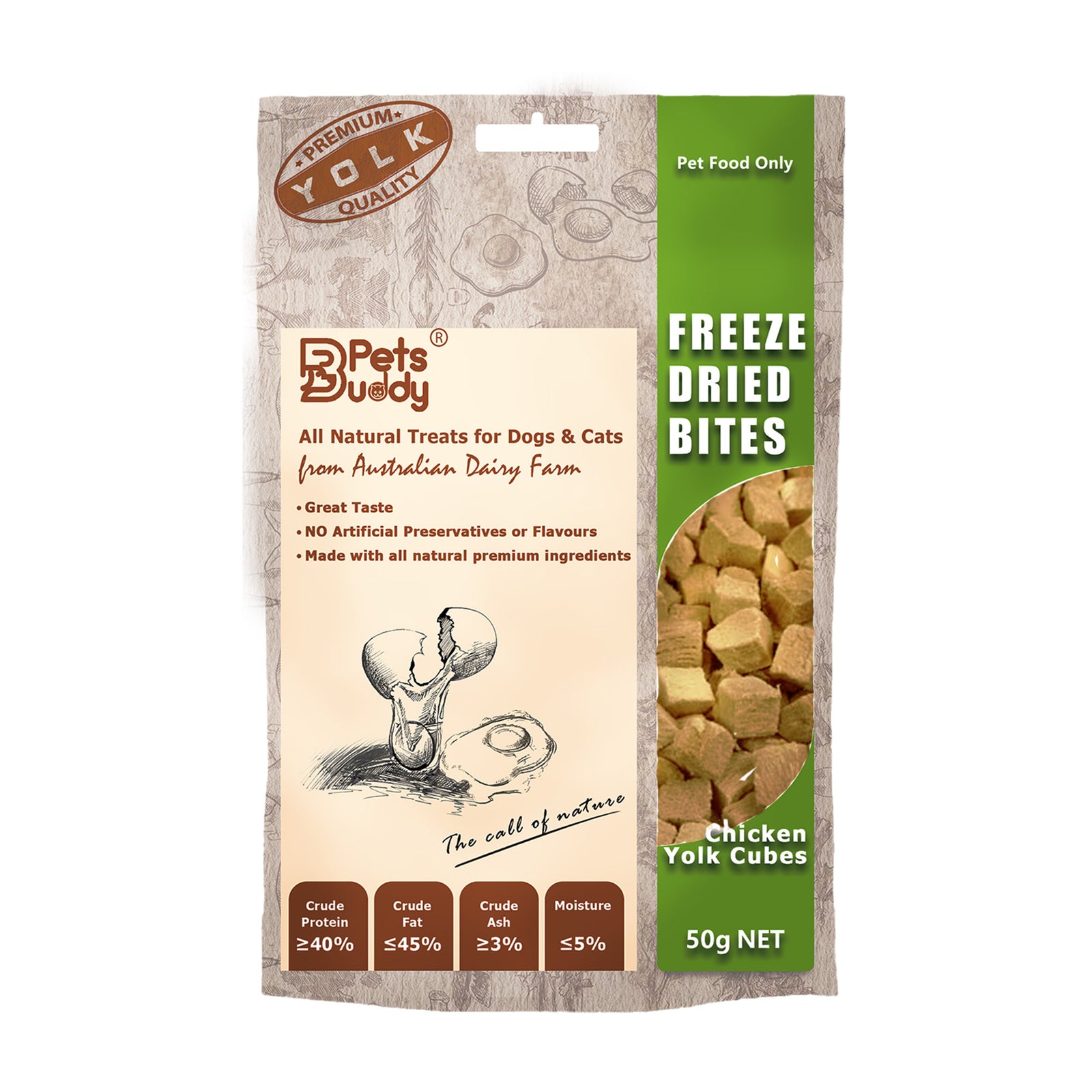 Freeze Dried Treat Chicken Yolk Cubes 50g