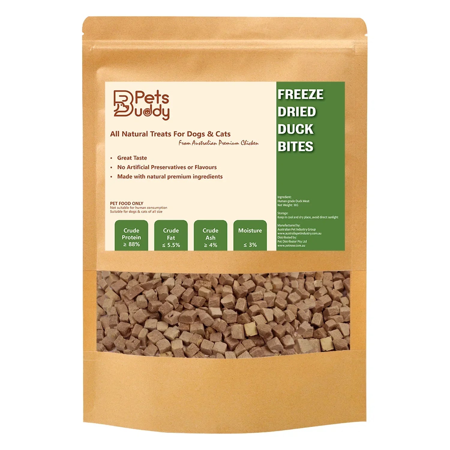 Freeze Dried Treat Duck Cube 1kg