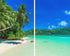 Sea View 3D Printing Blockout Curtains 260x213cm PINCH PLEAT Fabric Seascape