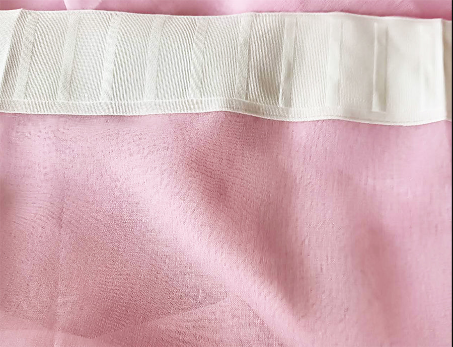 2 Long drop Sheer Voile Curtains 590cm wide 270cm Drop Pinch Pleat+30 Hook, Pink