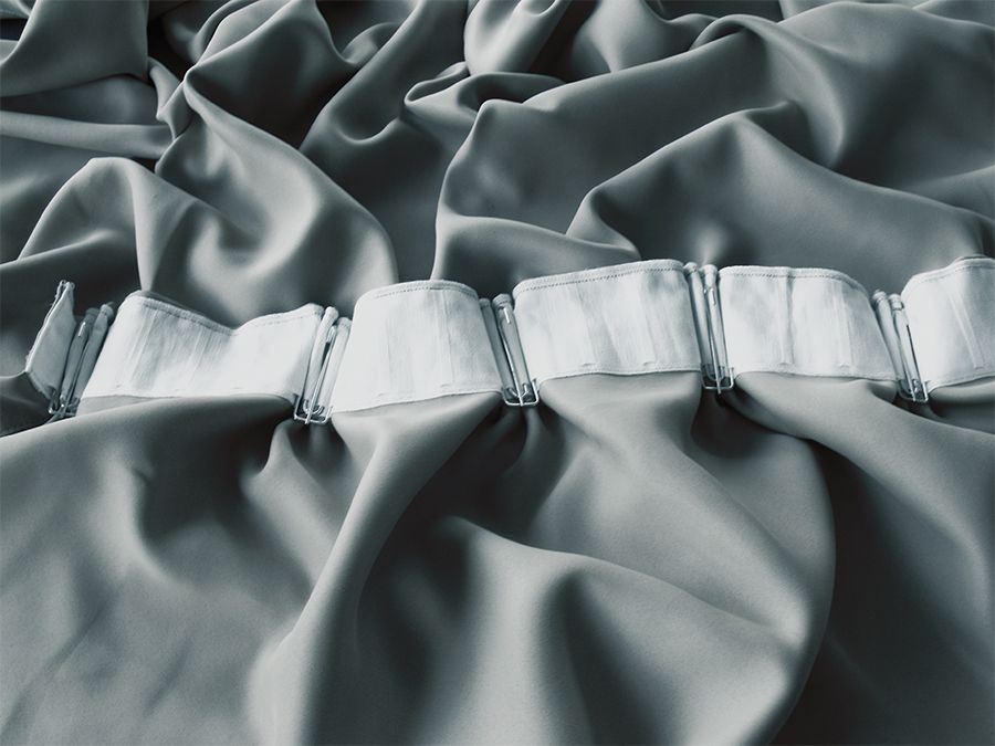 Blockout Curtains 260x160cm PINCH PLEAT+ Hooks High Level Fabric Grey Blue