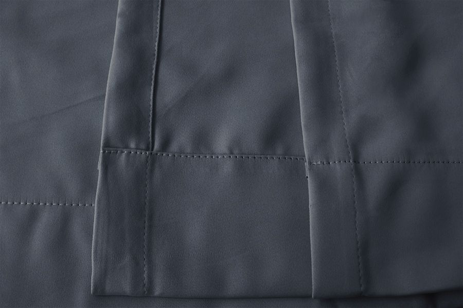 Blockout Curtains 600x270cm PINCH PLEAT+ Hooks High Level Fabric Grey Blue