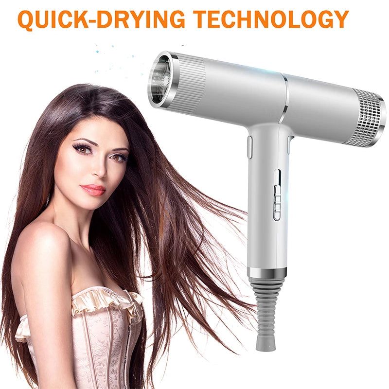 Hair Dryer 1100W Ionic Blow Dryer Infrared Heat Blue Light 3 Speed Lightweight