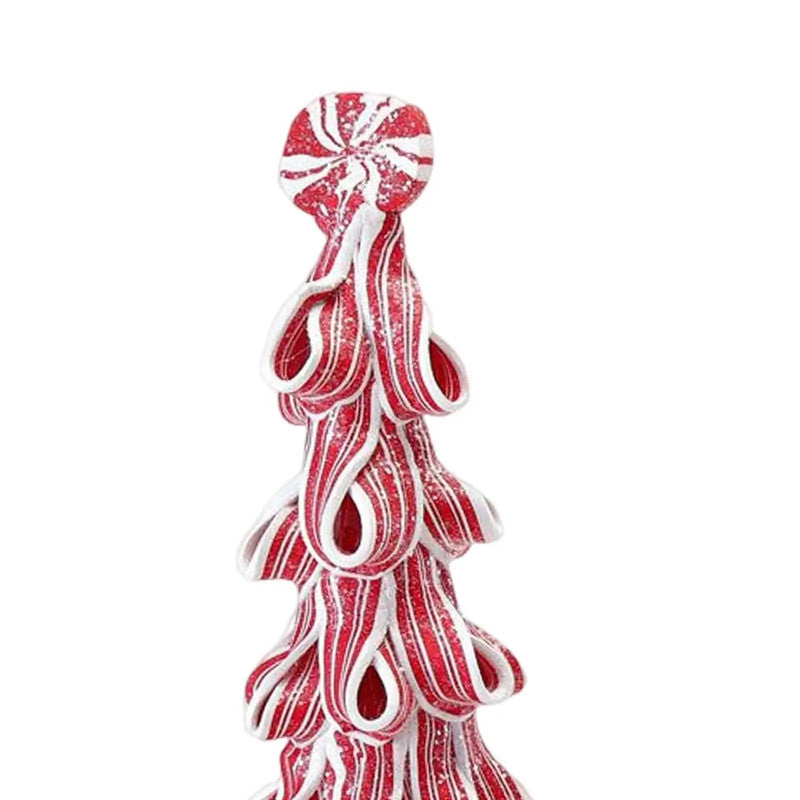 Desktop Miniature Christmas Tree with Candy Cane Top