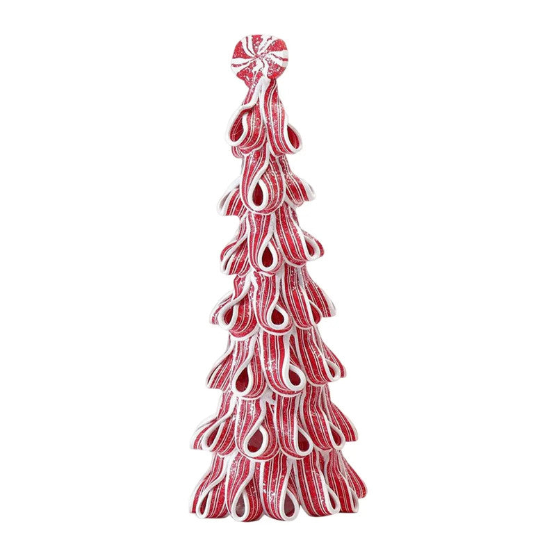 Desktop Miniature Christmas Tree with Candy Cane Top