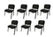 NNECN Stackable & Linkable Office Conference Visitor Community  Chairs (Set of 7-Black)