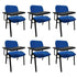 NNECN Lecture Chair with Table Top for Classroom Lecture Training Conference (Set of 6-Blue)