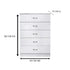NNECN 5 Layer White Drawer Chest Storage with Bedside Table