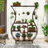 NNETMLT 6-Tier Plant Stand with Vase Shape Ladder Design, Rustic Brown