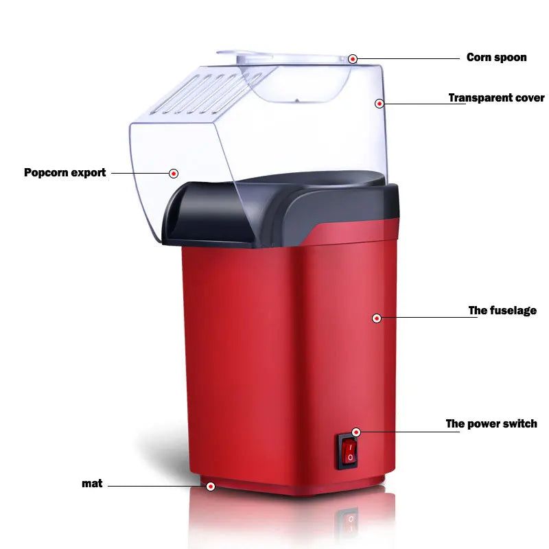 Automatic Hot Air Pop Corn Maker Machine