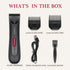 Womens Waterproof Intimate Hair Trimmer Body Groomer Red