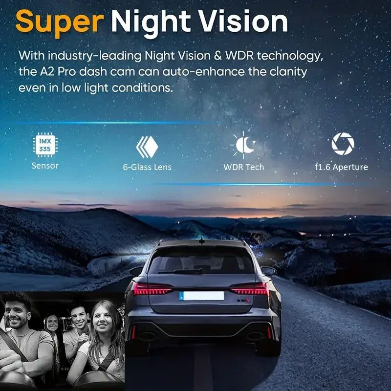 1080P WiFi Dual Lens Dash Cam Front Rear Car DVR